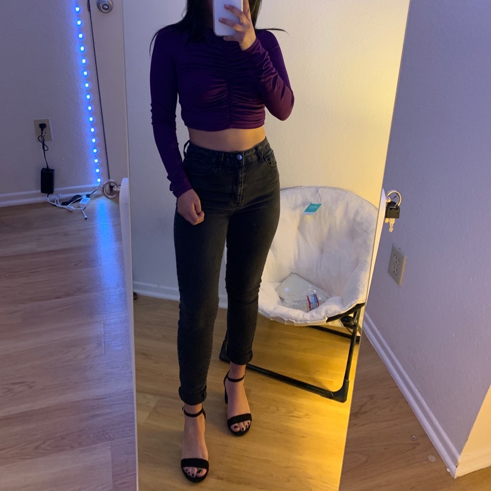 Purple cropped long sleeve